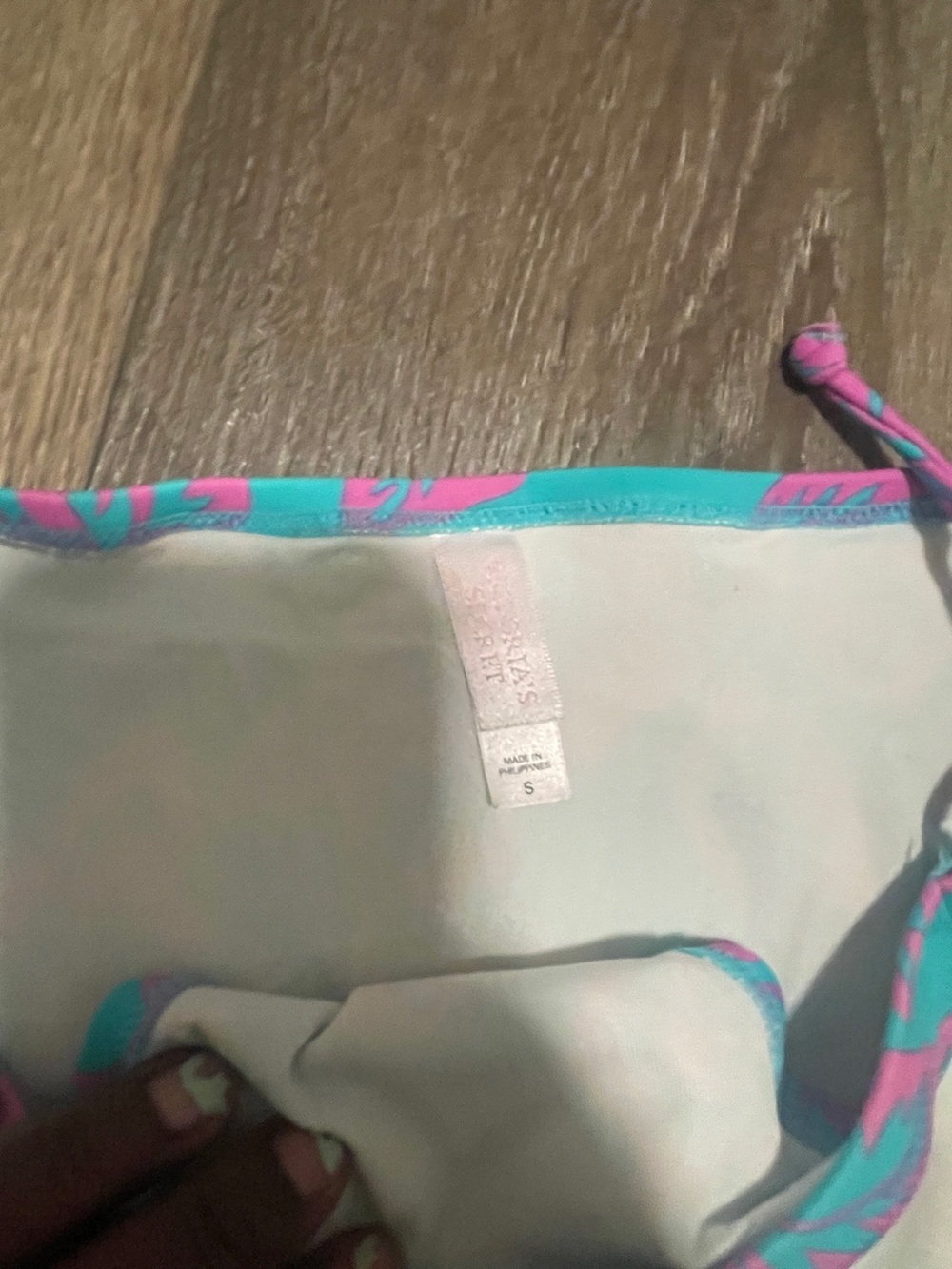 Victoria's Secret Turquoise & Pink Floral Two-Piece Bikini Bottom S Top M - Picture 7 of 7